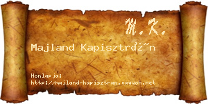 Majland Kapisztrán névjegykártya